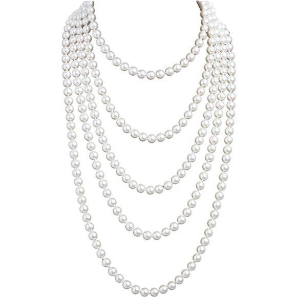 Pearl Necklace, Cream Color - Picture 2 of 6